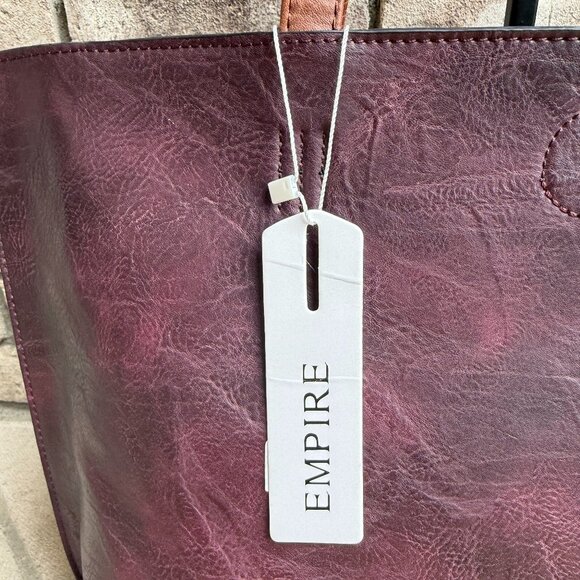 EMPIRE 3 PC TOTE CROSSBODY WRISTLET SET WOMEN'S BAG BurgundyTravel Vacation - Picture 3 of 16